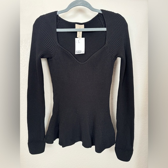 H&M rib-knit top black - Picture 1 of 4